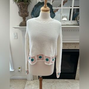 Sincerely Jules Crochet Look Cropped Sweater